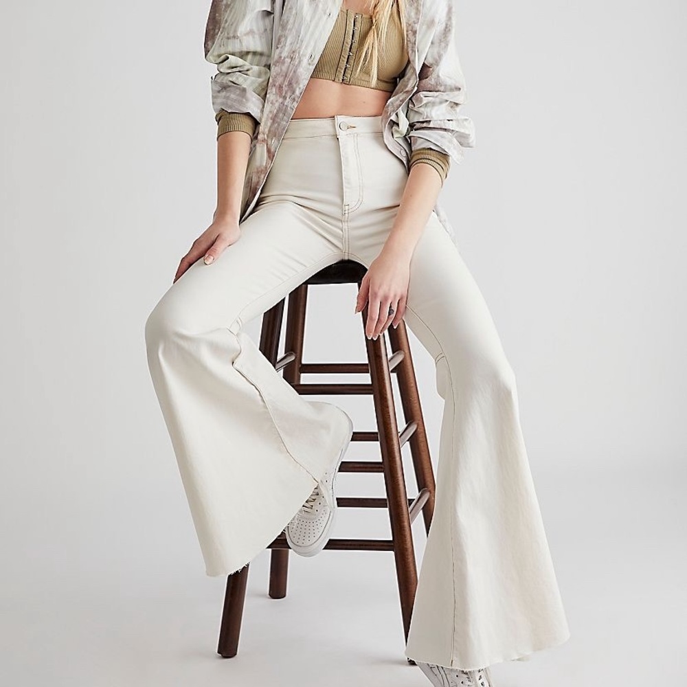 Free People Flare Jeans in White